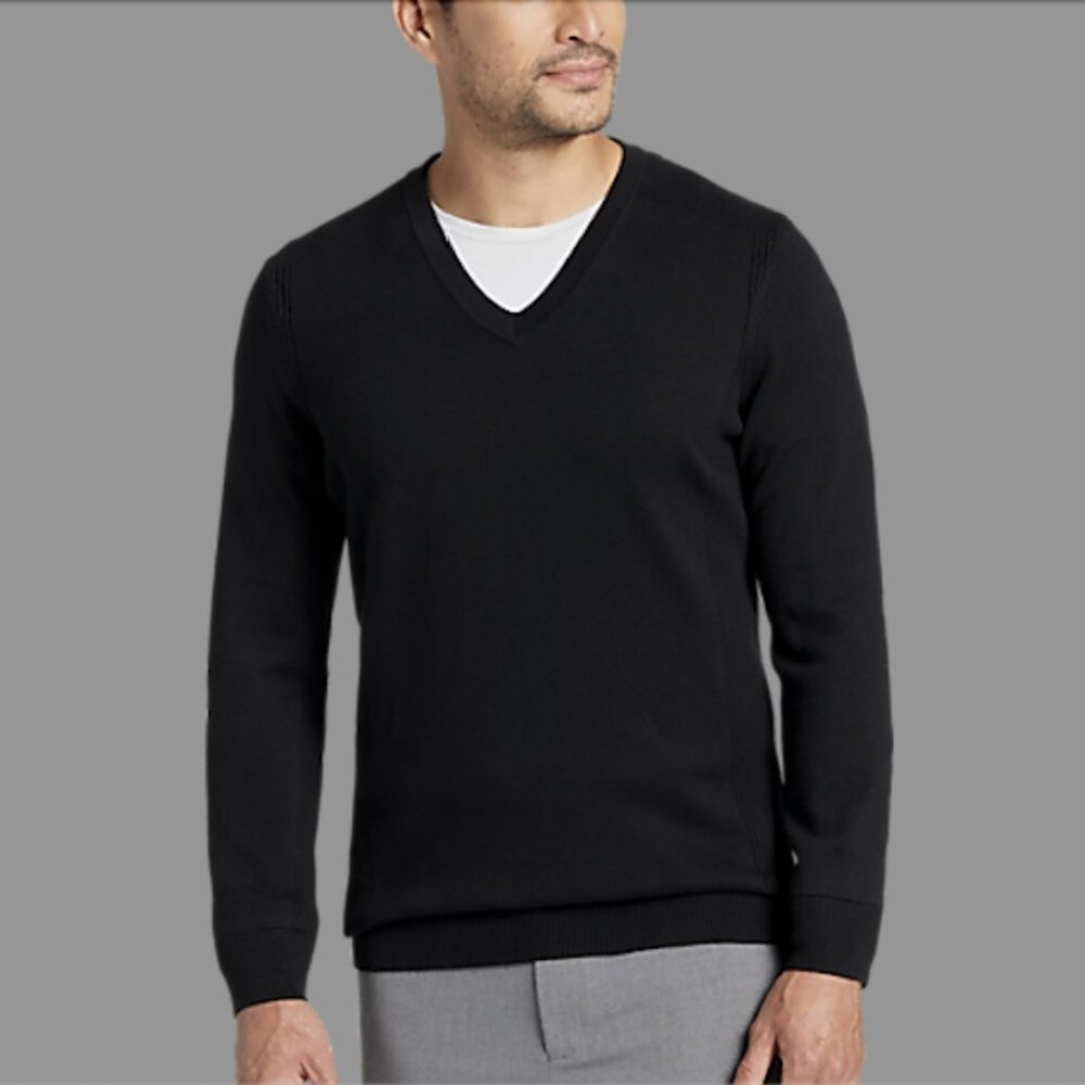 Awearness Kenneth Cole Slim Fit Stitch Panel Sweater - Colour: Black